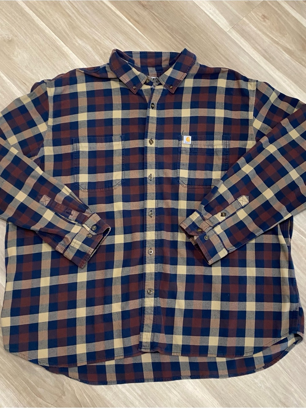 Carhartt Shirt Mens 3XL Relaxed Fit Flannel Plaid Button Down